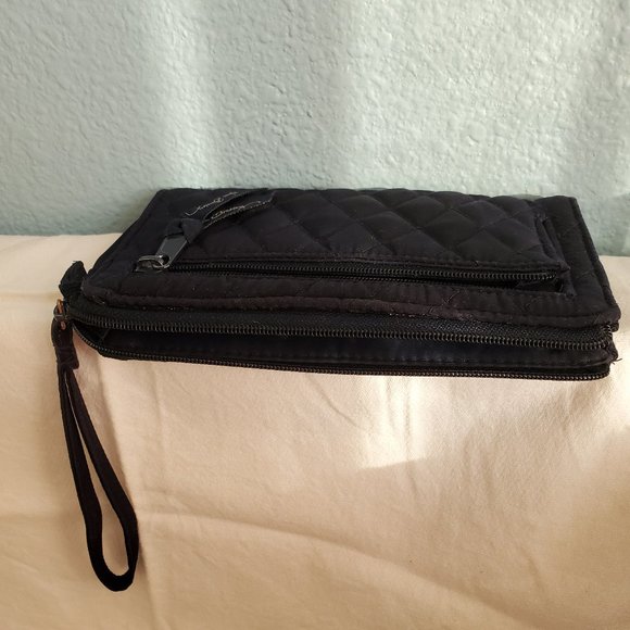 Vera Bradley Navy Wristlet + Cosmetic Makeup Bag - Picture 4 of 8